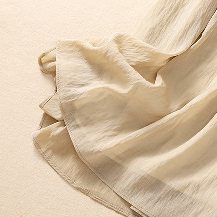 Buddha Stonesカジュアル コントラストカラー プリーツ レースアップデザイン レディース コットンリネン 7-8丈スカート - image 7