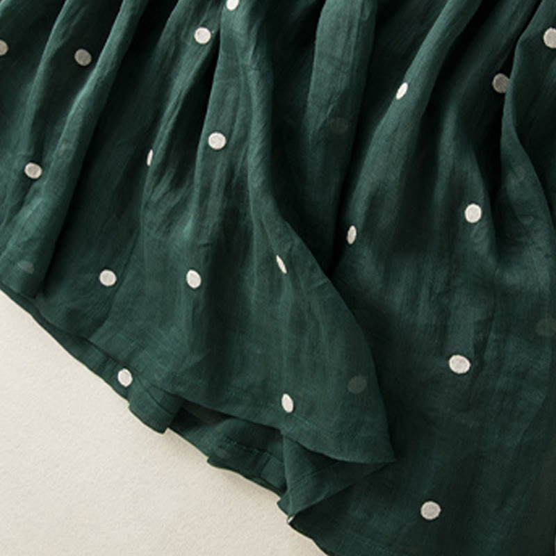 Buddha Stonesの芸術的なヴィンテージドット柄レディースプリーツスカート - image 12