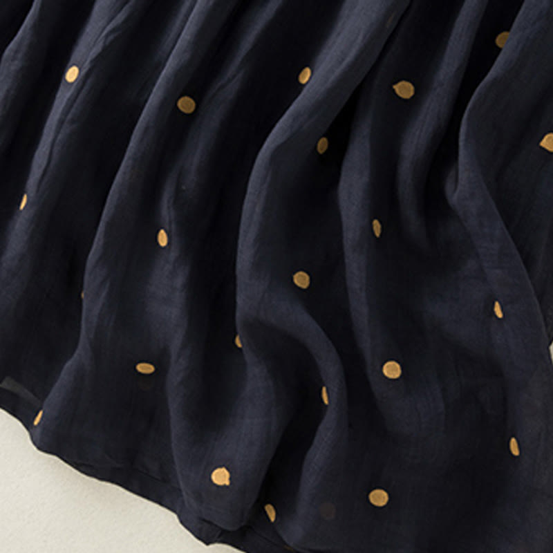 Buddha Stonesの芸術的なヴィンテージドット柄レディースプリーツスカート - image 19