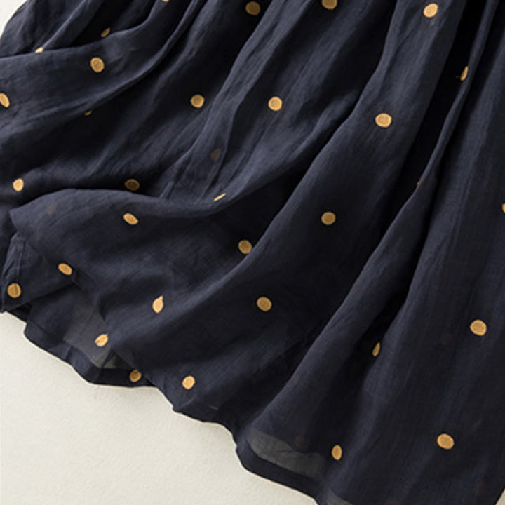 Buddha Stonesの芸術的なヴィンテージドット柄レディースプリーツスカート - image 20