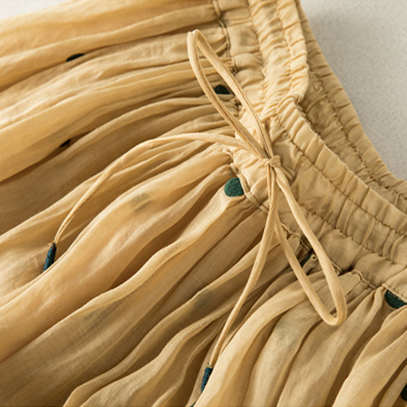 Buddha Stonesの芸術的なヴィンテージドット柄レディースプリーツスカート - image 26