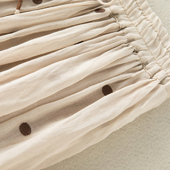 Buddha Stonesの芸術的なヴィンテージドット柄レディースプリーツスカート - image 5