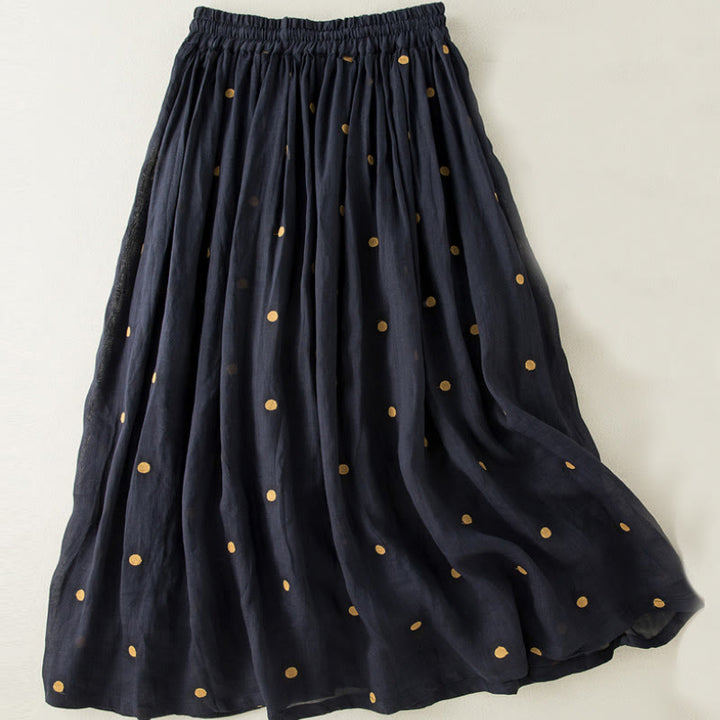 Buddha Stonesのアーティスティックなヴィンテージドット柄レディースプリーツスカート - image 15