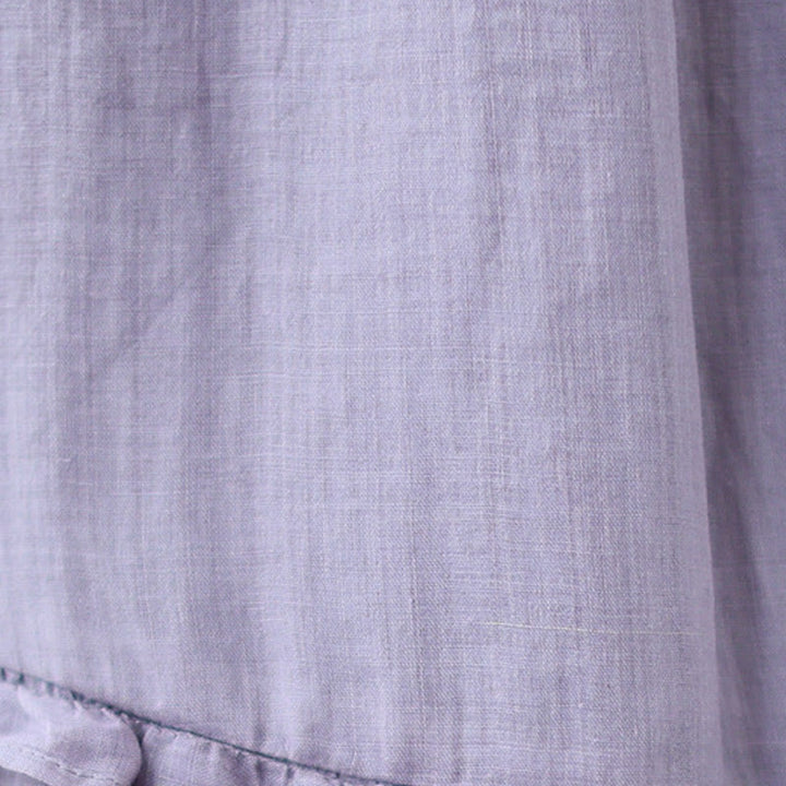 Buddha Stonesヴィンテージアーティスティックピュアカラーフリルデザイン不規則なレディースコットンリネンスカート - image 16