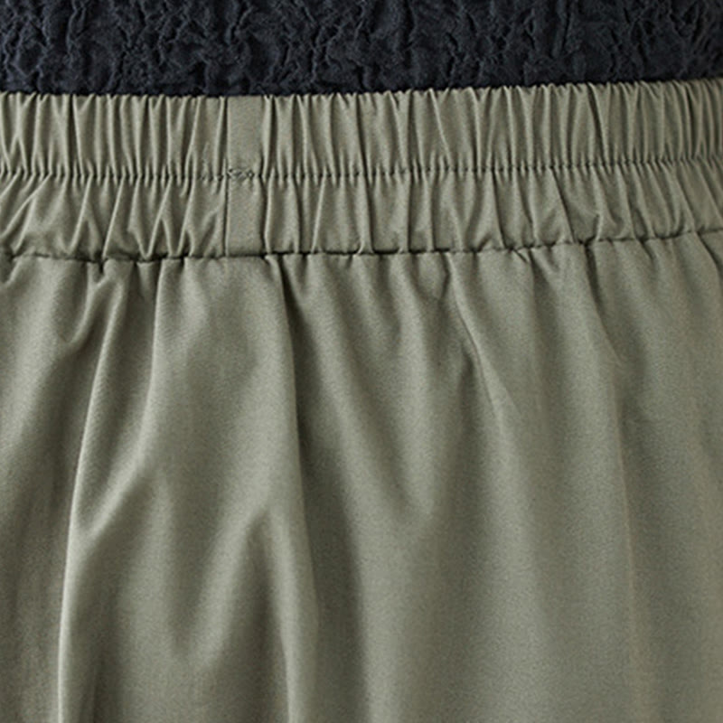 Buddha Stones夏カジュアル 純色 プリーツデザイン レディース コットンスカート - image 9