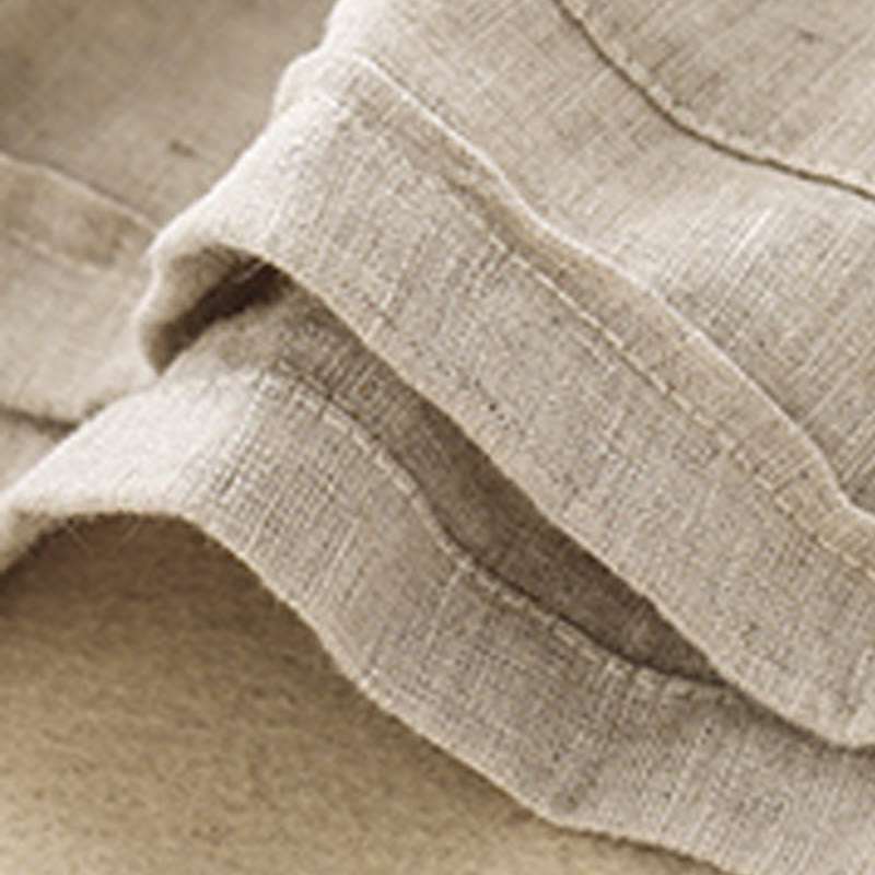 Buddha Stones夏 カジュアル 無地 コットン リネン レディース エラスティック ストレート ショーツ ポケット付き - image 14