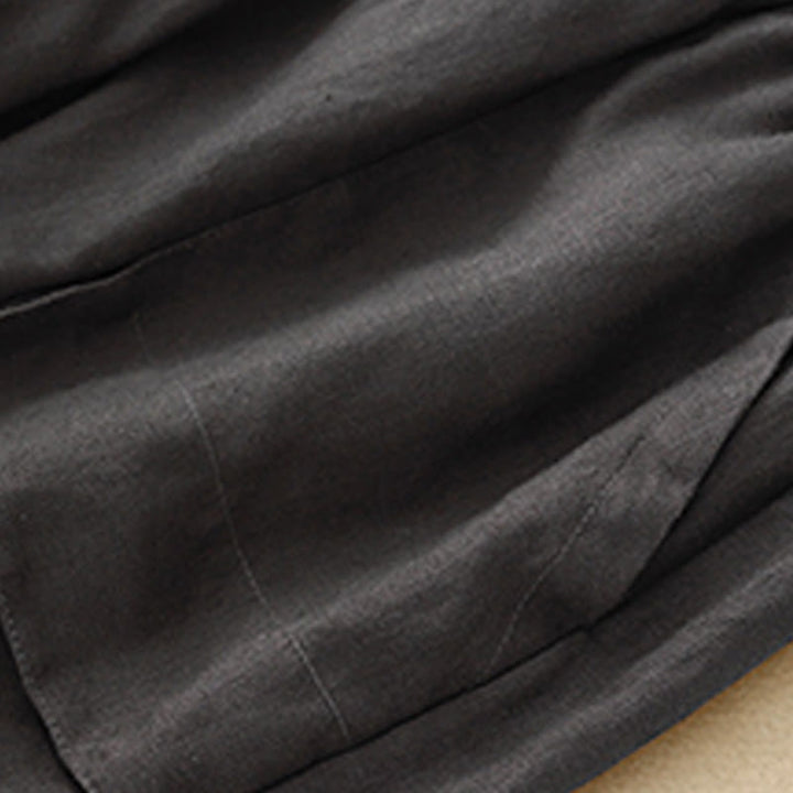 Buddha Stones夏 カジュアル 無地 コットン リネン レディース エラスティック ストレート ショーツ ポケット付き - image 25