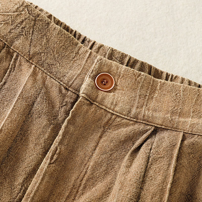 Buddha Stones夏カジュアル タイダイ 無地 コットン レディース ショートパンツ ポケット付き - image 2