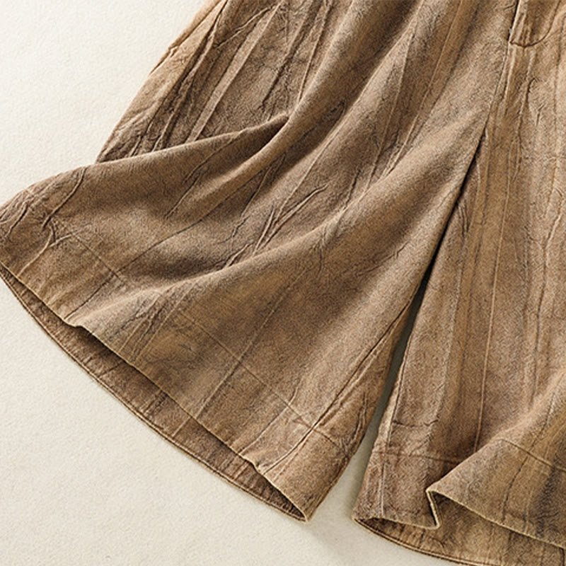 Buddha Stones夏カジュアル タイダイ 無地 コットン レディース ショートパンツ ポケット付き - image 5