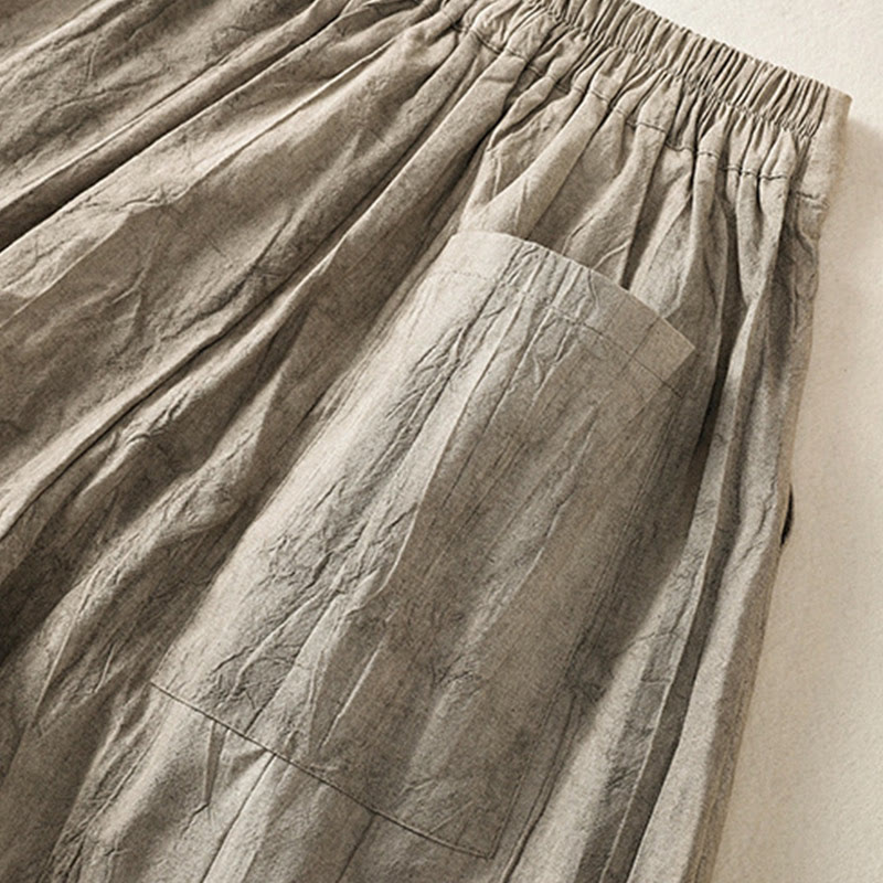 Buddha Stones夏カジュアル タイダイ 無地 コットン レディース ショートパンツ ポケット付き - image 13