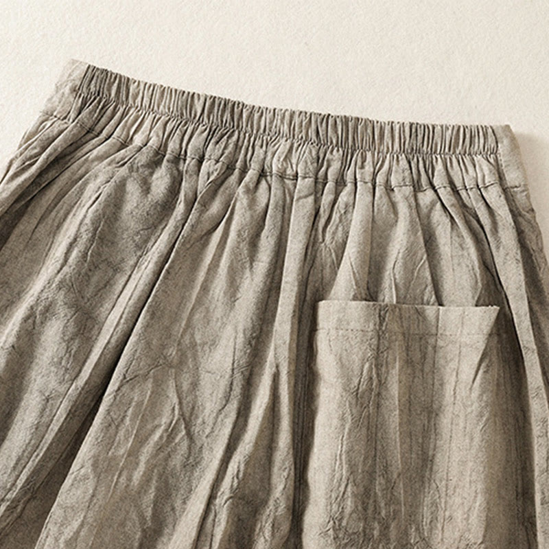 Buddha Stones夏カジュアル タイダイ 無地 コットン レディース ショートパンツ ポケット付き - image 14