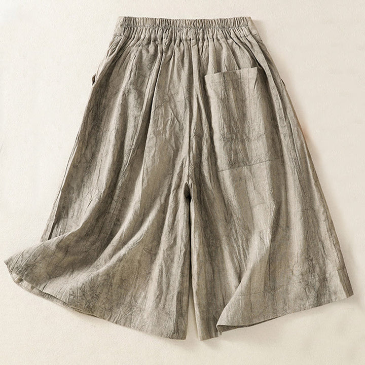 Buddha Stones夏カジュアル タイダイ 無地 コットン レディース ショートパンツ ポケット付き - image 11