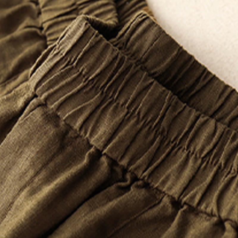 Buddha Stones夏 カジュアル ボタン 無地 コットン レディース ショートパンツ ポケット付き - image 15