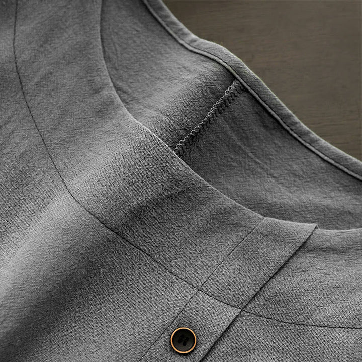 Buddha Stonesカジュアル サマー 無地 ジャカード ボタン クルーネック レディース 半袖Tシャツ - image 57