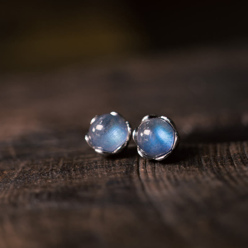 Buddha Stones925スターリングシルバー ムーンストーン ポジティブイヤリング - image 1