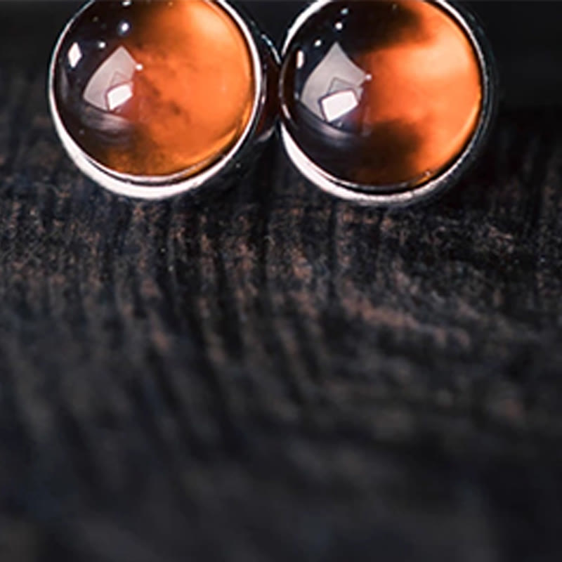 Buddha Stones925スターリングシルバー ガーネットプロテクションイヤリング - image 3