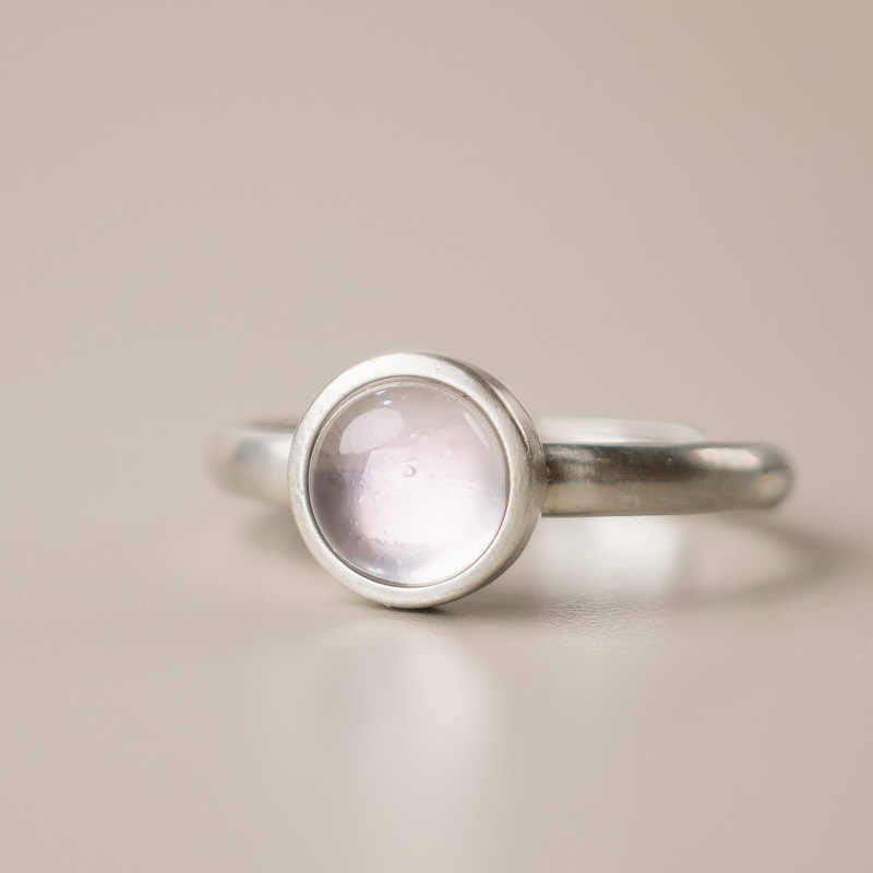 Buddha Stones天然 925 スターリングシルバー ピンククリスタル 調節可能な温かみのあるリング - Bスタイル（約9×9mm） - image 7