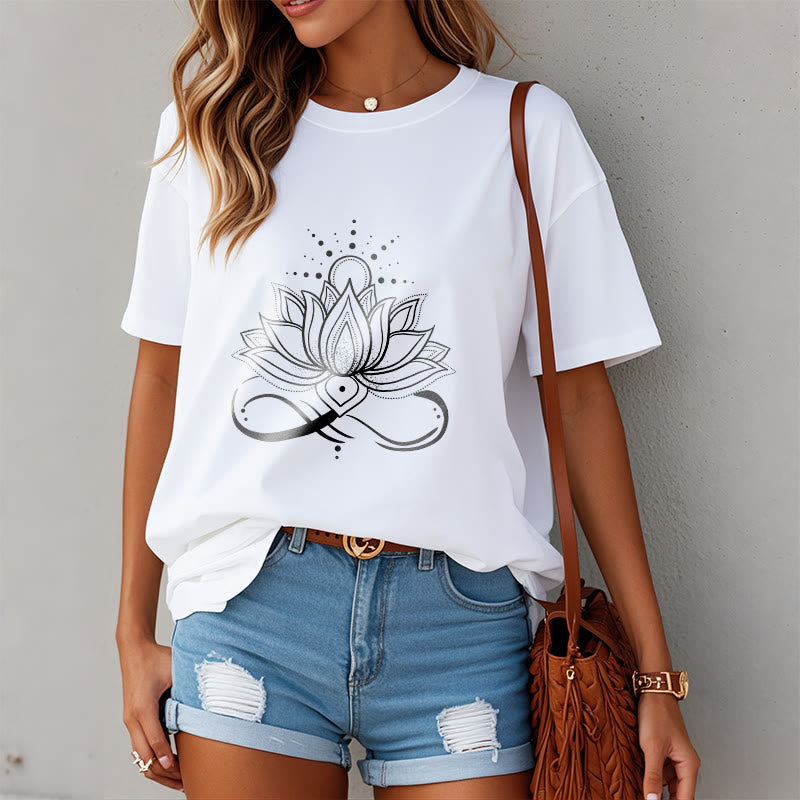 Buddha Stones蓮の花 太陽 デザイン Tシャツ - image 9
