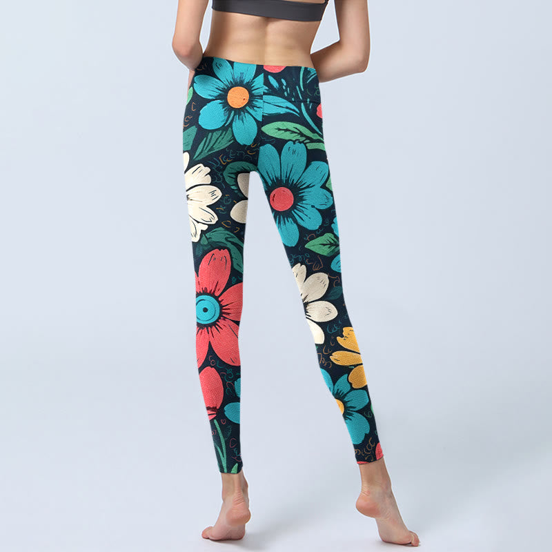 Buddha Stonesのカラフルな花柄プリントジムレギンスレディースヨガパンツ - image 6