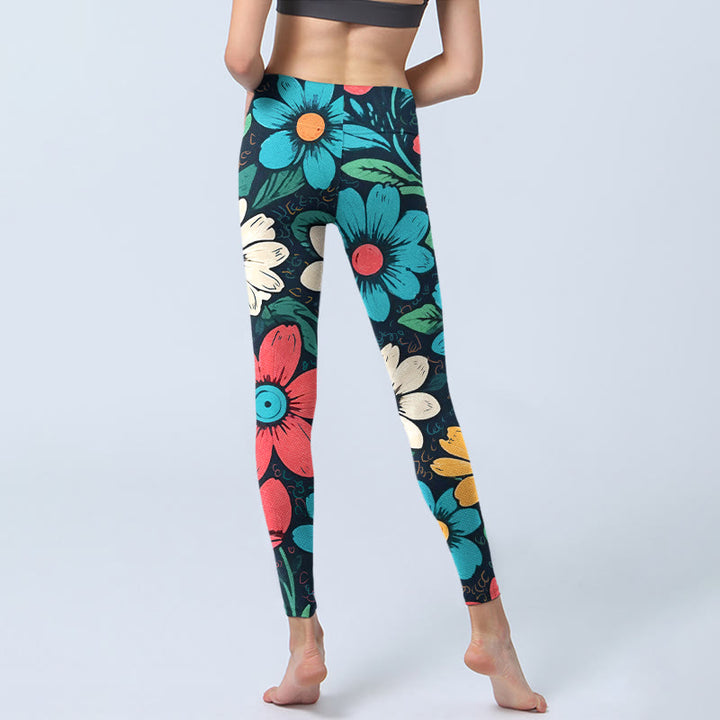 Buddha Stonesのカラフルな花柄プリントジムレギンスレディースヨガパンツ - image 6