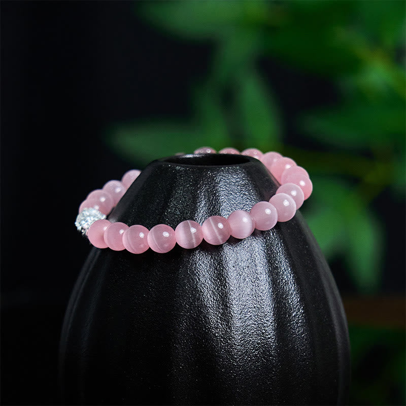 Buddha Stones天然キャッツアイビーズ990スターリングシルバーPiXiu幸運を呼ぶブレスレット