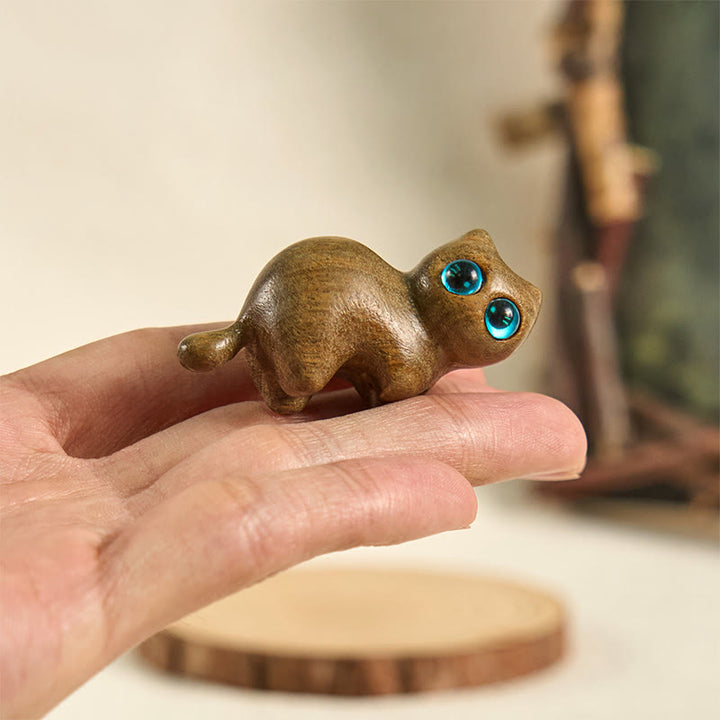 Buddha Stonesミニかわいいストレッチ猫彫刻癒しのデスク装飾 - image 6