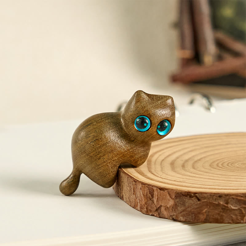 Buddha Stonesミニかわいいストレッチ猫彫刻癒しのデスク装飾 - image 2