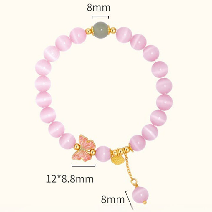 Buddha Stones 925スターリングシルバー キャッツアイ 和田翡翠 バタフライ ピースロックチャーム ピースブレスレット - image 12