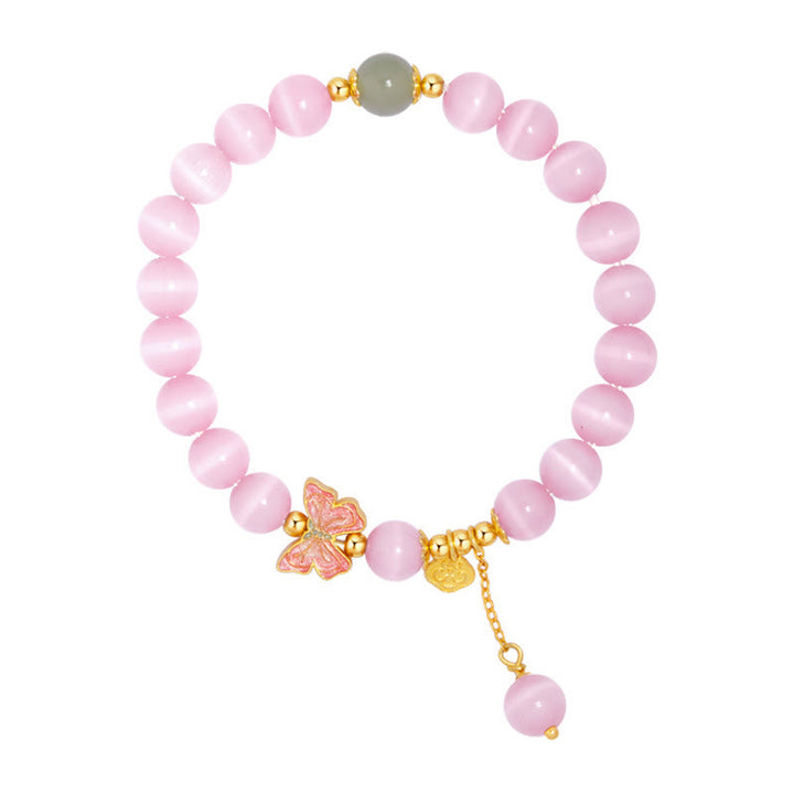 Buddha Stones 925スターリングシルバー キャッツアイ 和田翡翠 バタフライ ピースロックチャーム ピースブレスレット - image 13