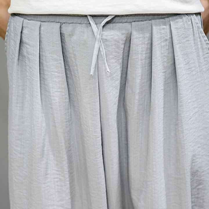 Buddha Stonesサマープレーンドローストリングメンズアンクル丈コットンハーレムパンツ（ポケット付き） - image 18