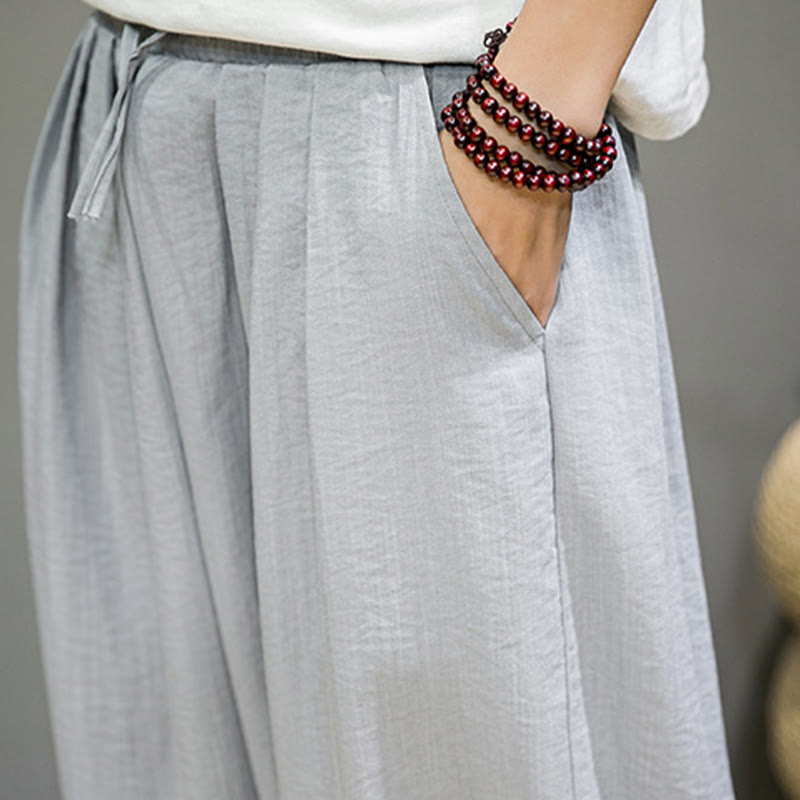 Buddha Stonesサマープレーンドローストリングメンズアンクル丈コットンハーレムパンツ（ポケット付き） - image 20