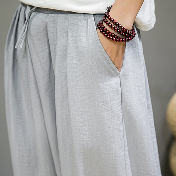 Buddha Stonesサマープレーンドローストリングメンズアンクル丈コットンハーレムパンツ（ポケット付き） - image 20