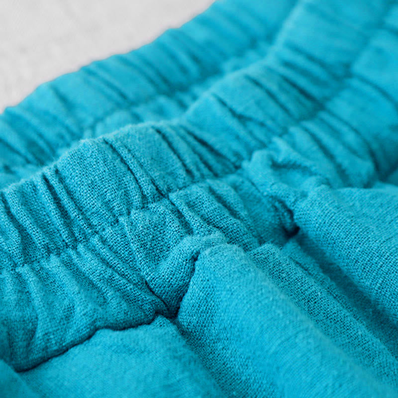 Buddha Stonesカジュアル 無地 7-8丈 レディース コットンリネン ハーレムパンツ ポケット付き - image 13