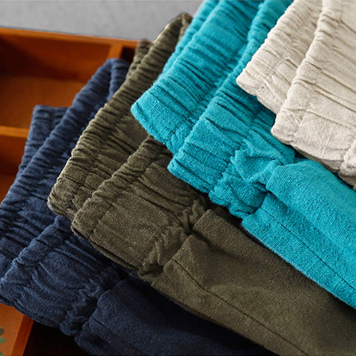 Buddha Stonesカジュアル 無地 7-8丈 レディース コットンリネン ハーレムパンツ ポケット付き - image 34