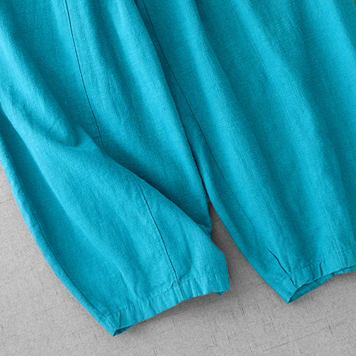 Buddha Stonesカジュアル 無地 7-8丈 レディース コットンリネン ハーレムパンツ ポケット付き - image 15