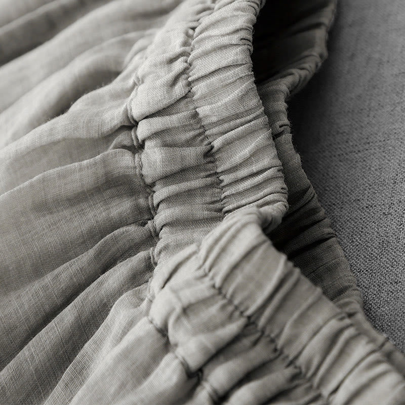 Buddha Stones通勤用 無地 レース刺繍デザイン コットン レディース ワイドレッグ クロップドパンツ ポケット付き - image 10