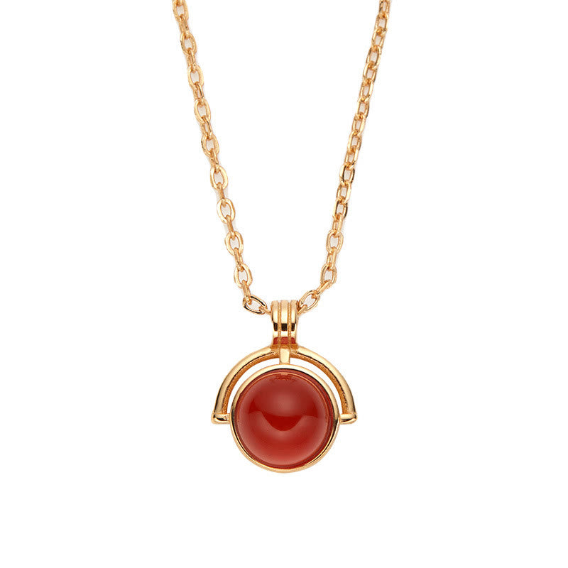 Buddha Stonesレッドアゲート タイガーアイ アクアマリン ムーンストーン 925スターリングシルバー 自信のネックレスペンダント