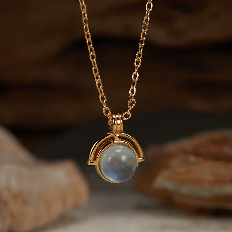 Buddha Stonesレッドアゲート タイガーアイ アクアマリン ムーンストーン 925スターリングシルバー 自信のネックレスペンダント - アクアマリン - ゴールデン - image 10