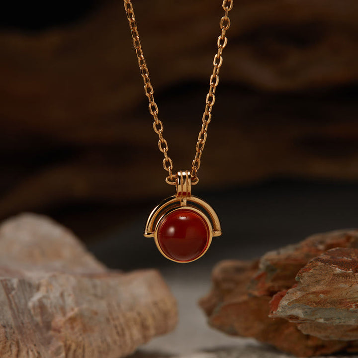 Buddha Stonesレッドアゲート タイガーアイ アクアマリン ムーンストーン 925スターリングシルバー 自信のネックレスペンダント
