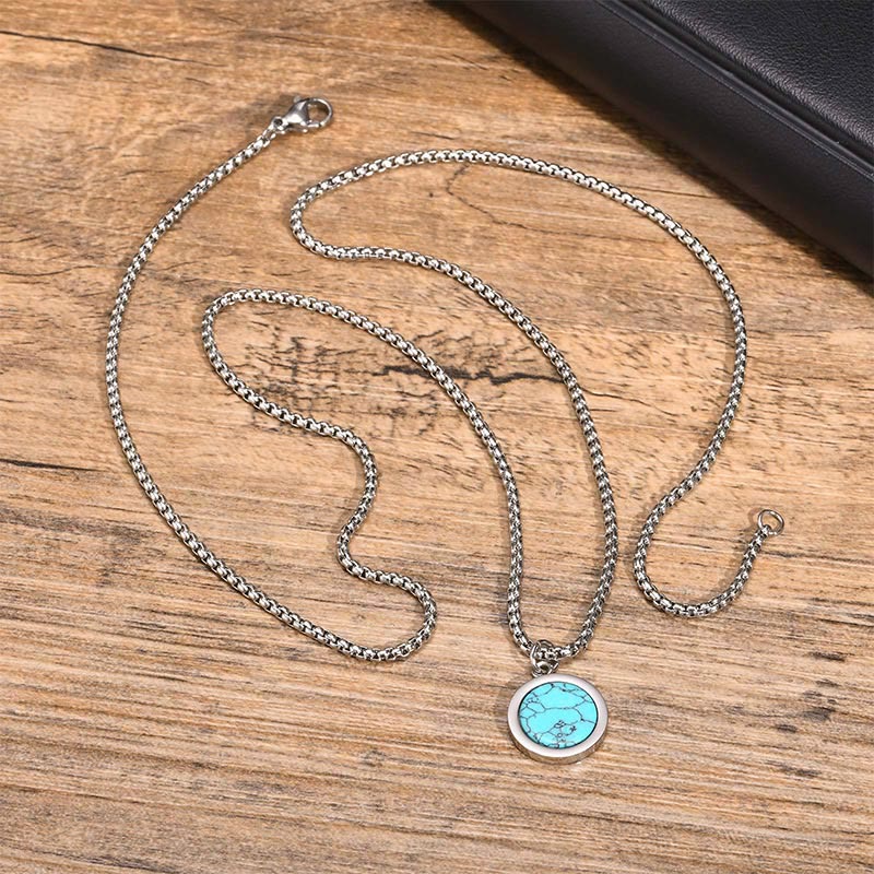 Buddha Stones天然石 ターコイズ タイガーアイ ラズライト ラピスラズリ マラカイト チタン鋼 浄化ネックレス ペンダント - image 12