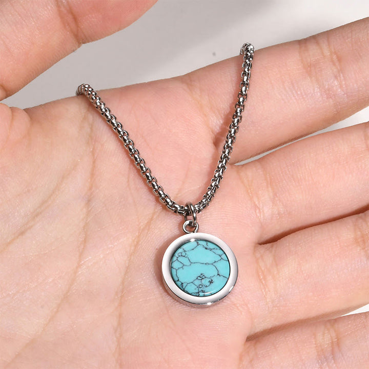 Buddha Stones天然石 ターコイズ タイガーアイ ラズライト ラピスラズリ マラカイト チタン鋼 浄化ネックレス ペンダント - image 14