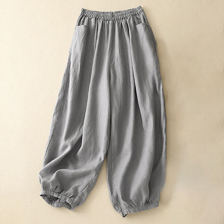 Buddha Stonesサマー通勤用 無地 レディース アンクル丈パンツ ポケット付き - ダークグレー - US8-10，UK/AU12-14，EU40-42 (2XL) - image 11