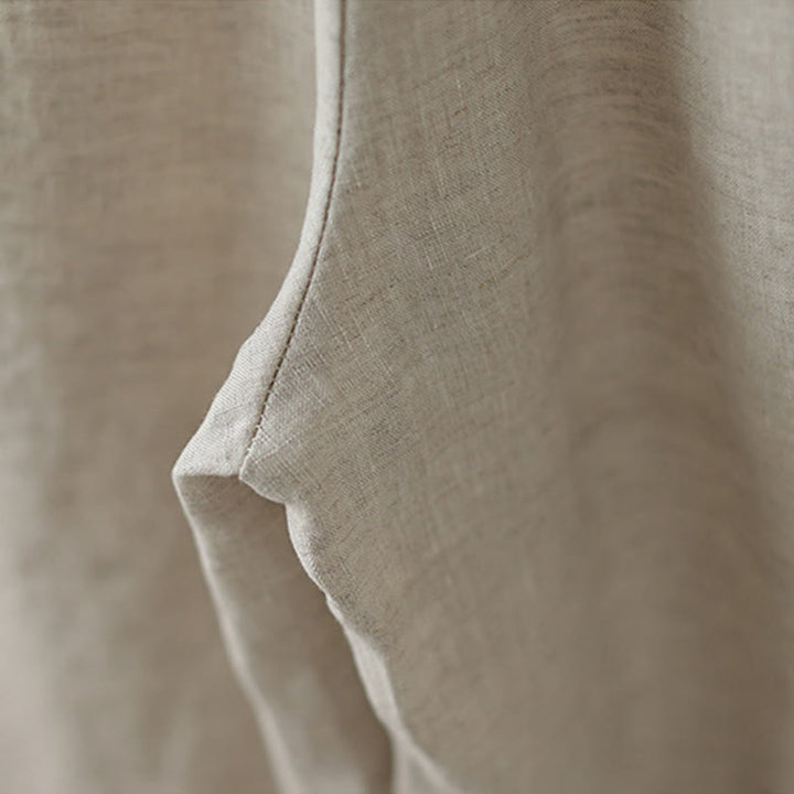 Buddha Stones通勤用 レトロ 無地 レース パッチワークデザイン 7-8丈 レディース ワイドレッグ コットンパンツ ポケット付き - image 9