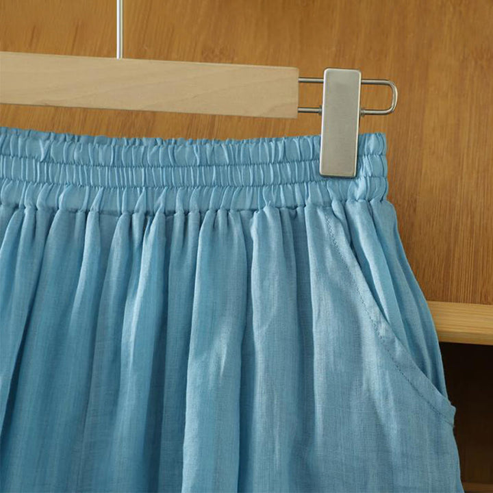 Buddha Stones通勤用 ピュアカラー シンプルデザイン レディース アンクル丈 ハーレムパンツ ポケット付き - image 22