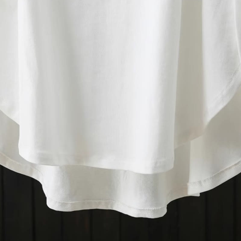 Buddha Stonesカジュアル ゆったり 夏用 無地 クルーネック レディース 半袖Tシャツ - image 6