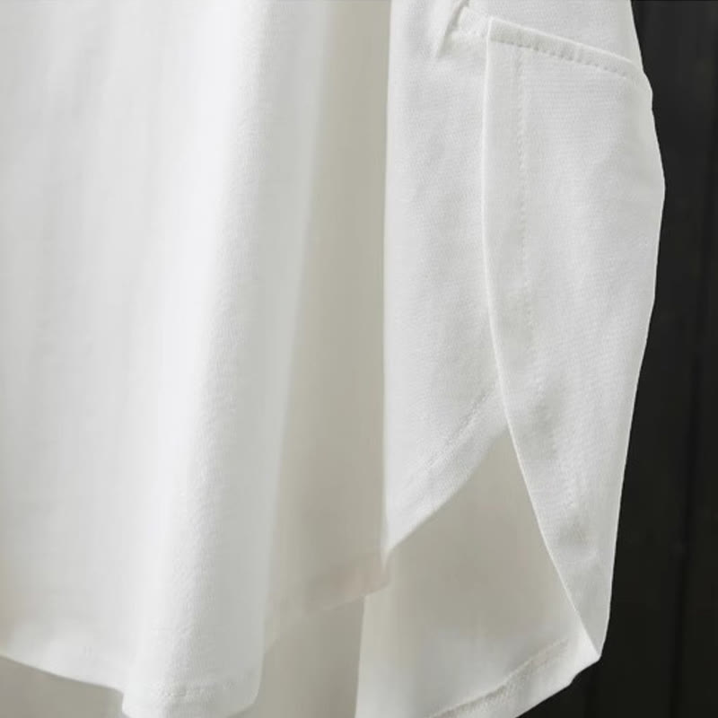 Buddha Stonesカジュアル ゆったり 夏用 無地 クルーネック レディース 半袖Tシャツ - image 7