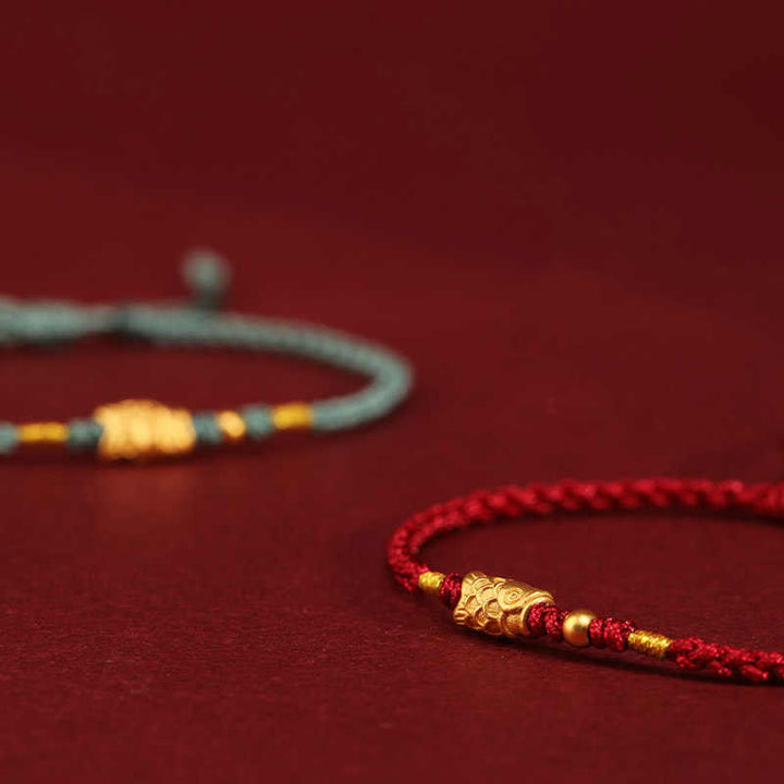 Buddha Stones999ゴールド 幸運の守護鯉 手作り編み紐ブレスレット - image 16