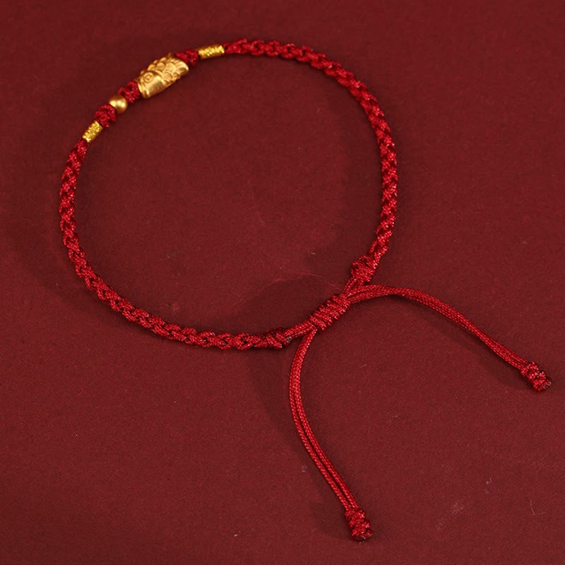 Buddha Stones999ゴールド 幸運の守護鯉 手作り編み紐ブレスレット - image 4
