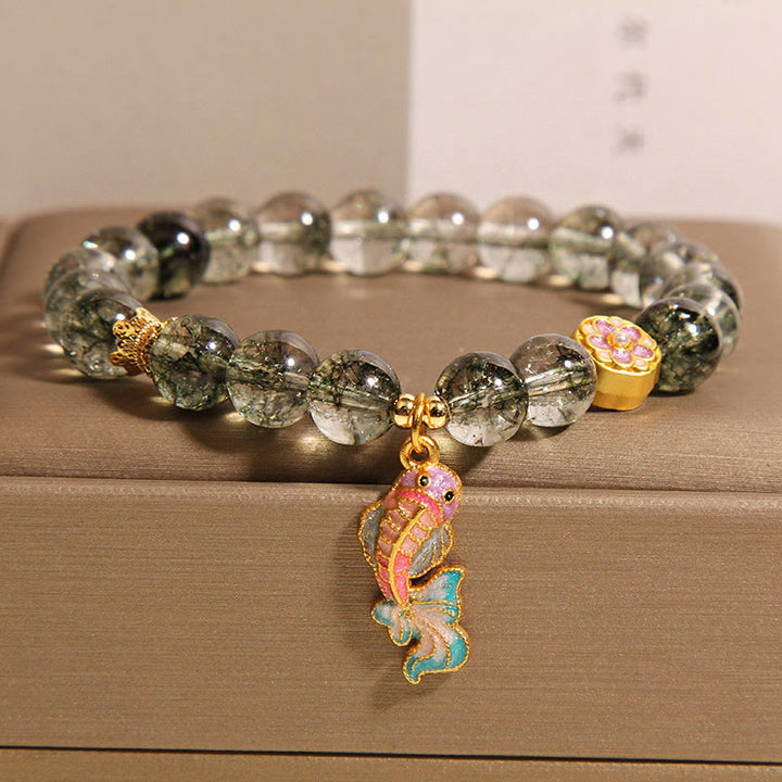 Buddha Stonesグリーンファントム鯉幸運ブレスレット
