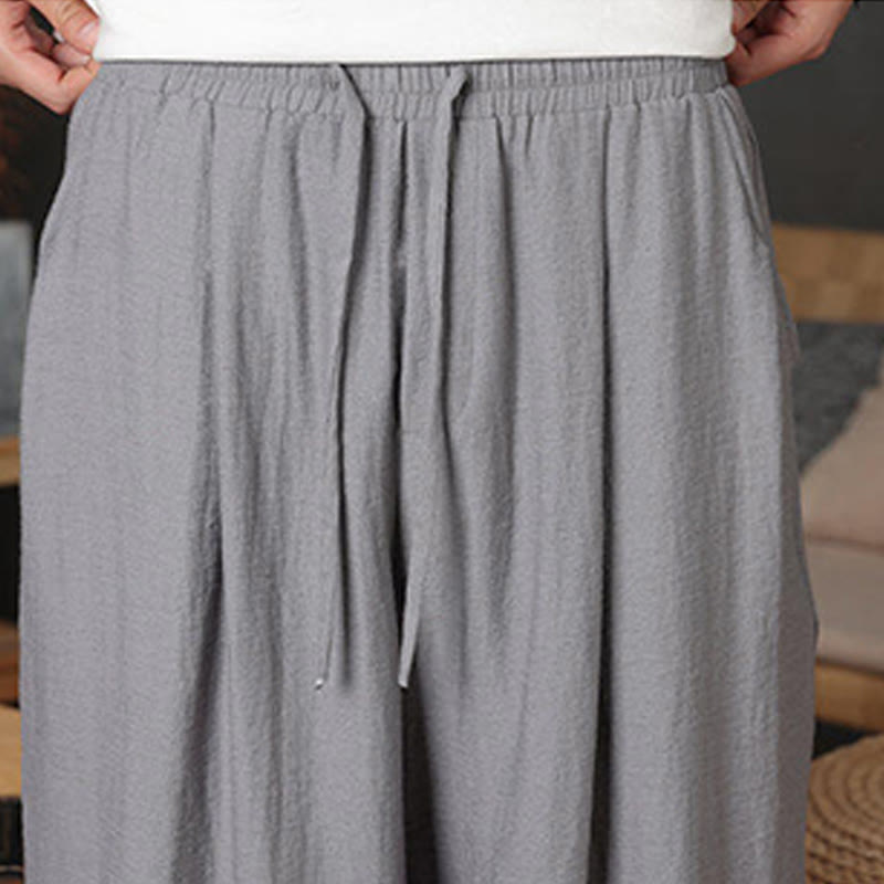 Buddha Stonesカジュアル無地ドローストリングデザインメンズパンツポケット付き - image 29